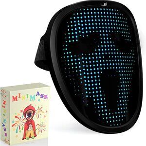 LED Mask for Halloween, Face Changing LED Mask, Rechargeable Boywithuk Masks for
